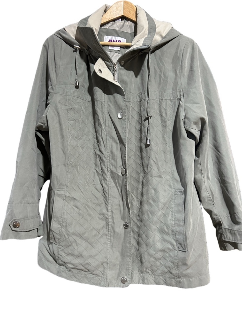 Alia Light Gray Women’s Hooded light Jacket Size L/P